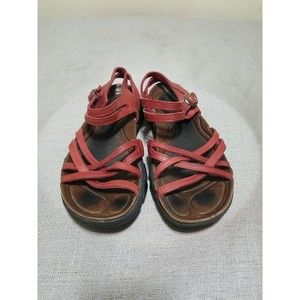 Keen Women Sandal Shoe Naples Size 8.5 M Athletic Red Ankle Strap Leather